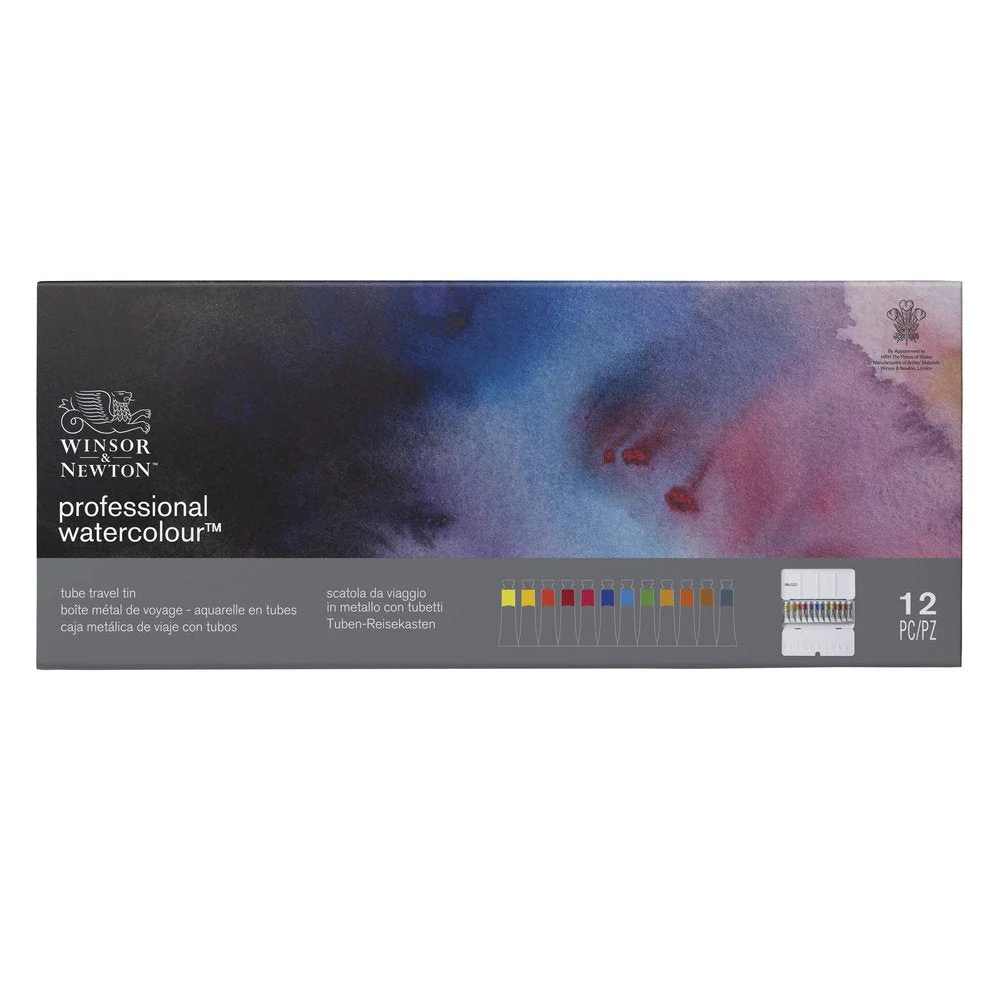 Professional Watercolour Tube Travel Tin – 12 Tubes