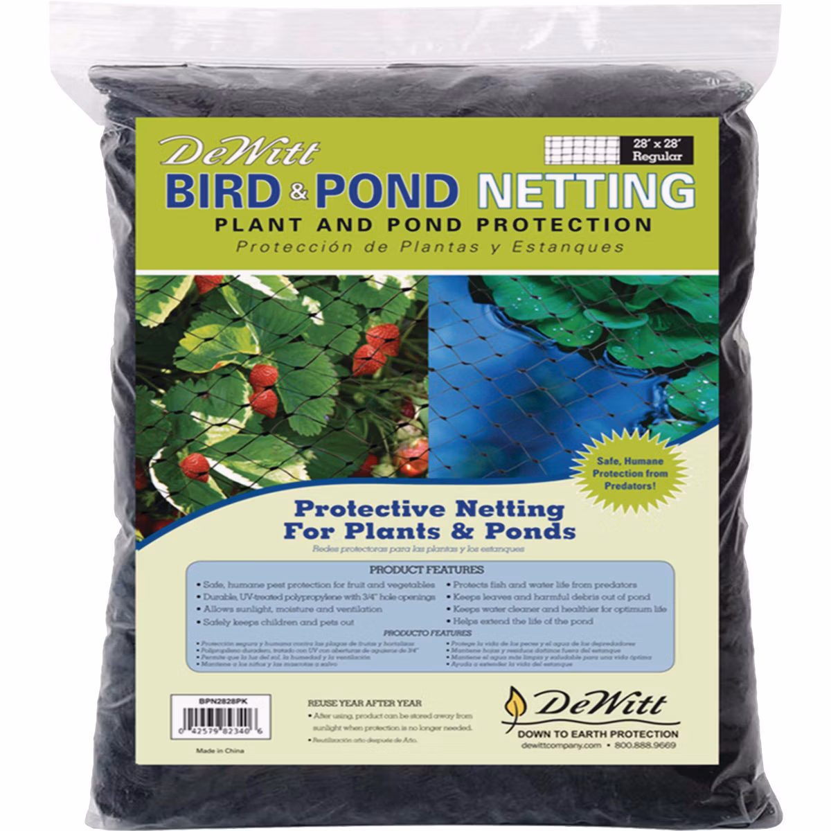 DeWitt 3/4 In. Mesh 28 Ft. x 28 Ft. Black Multi-Purpose Bird & Pond Netting