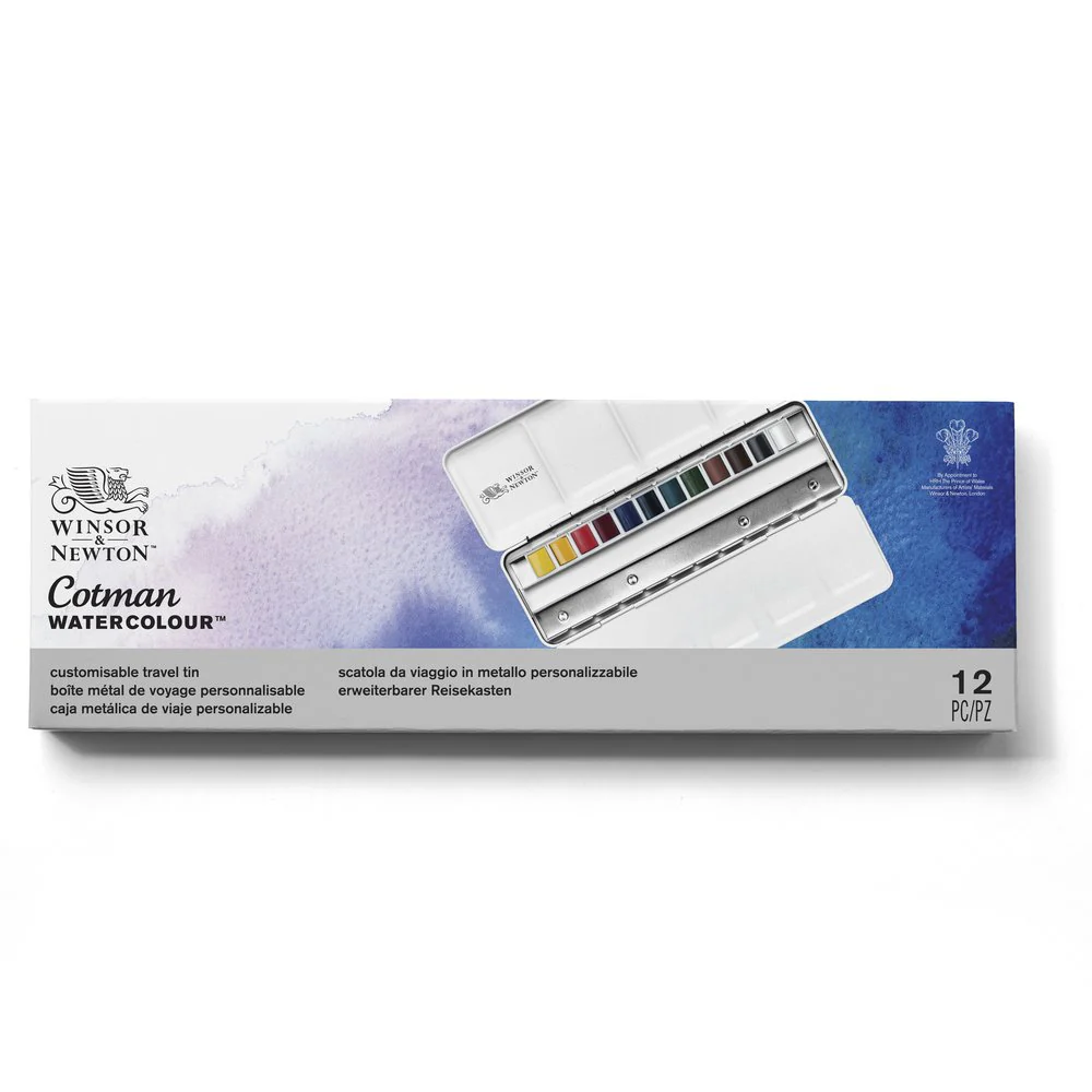 Cotman Watercolours Customisable Travel Tin – 12 Half Pans