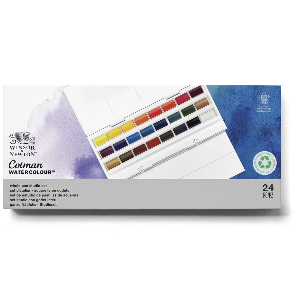 Cotman Watercolours The Cotman Studio Set – 24 Whole Pans