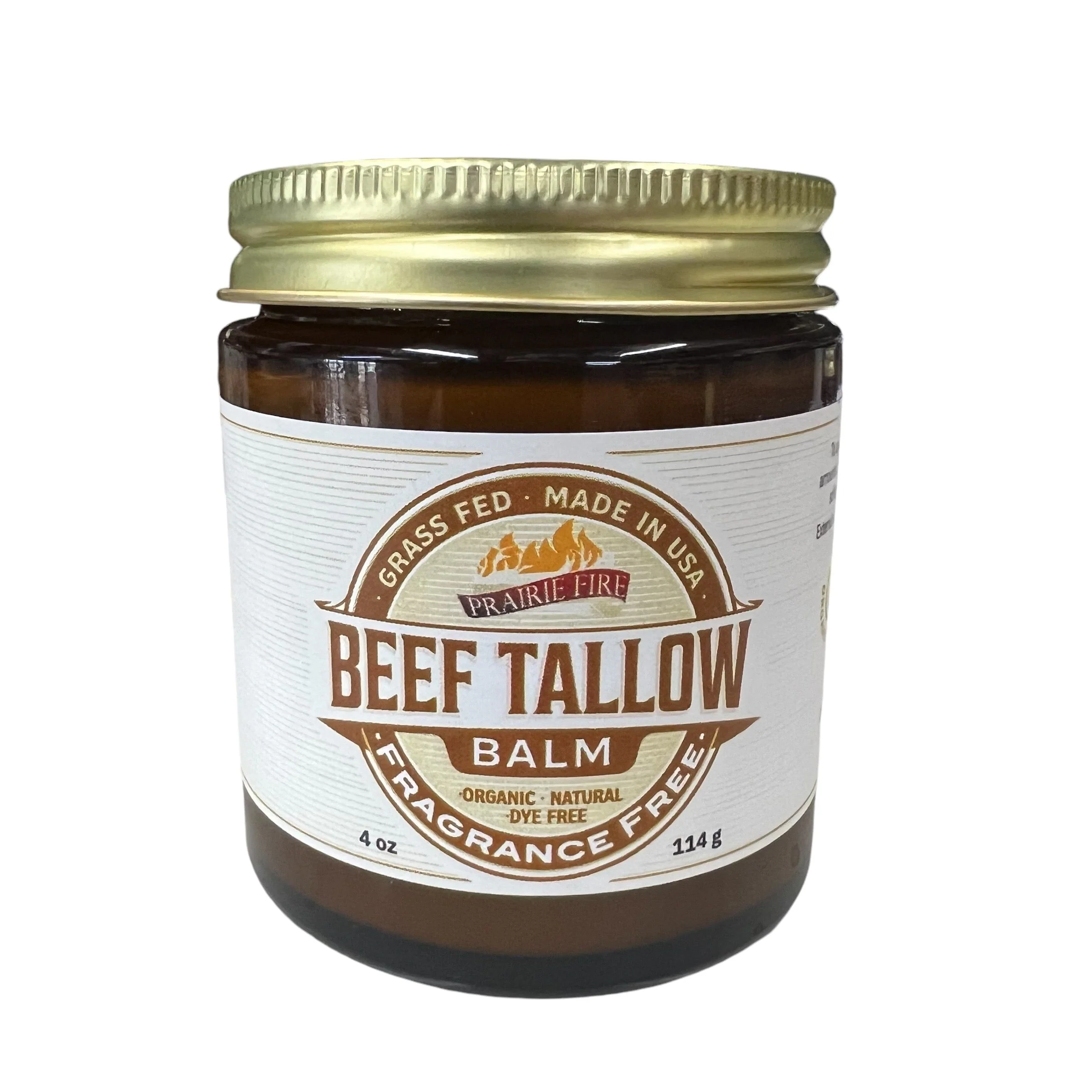 Grass Fed Beef Tallow Balm – 4 oz – Made in USA – Organic Grass Fed and Finished Tallow – Moisturizing Skin Care