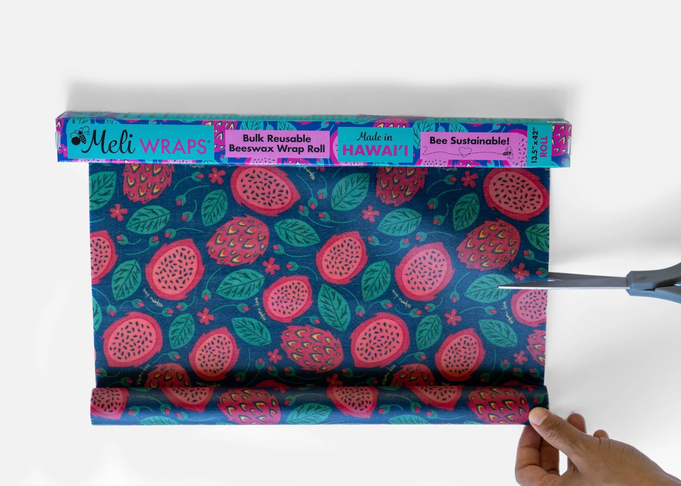 Beeswax Wrap Bulk Roll – Dragonfruit Print