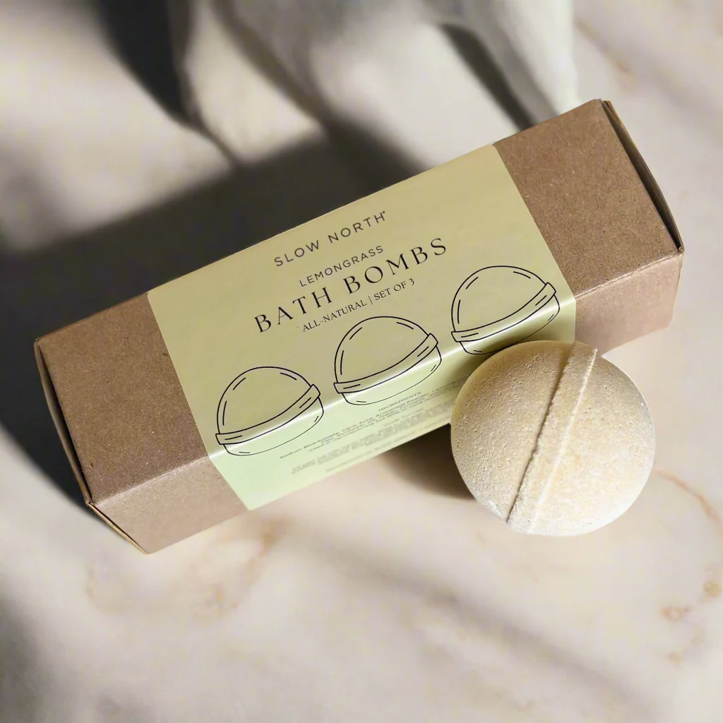 Natural Bath Bomb Set – Lemongrass (Set of 3)