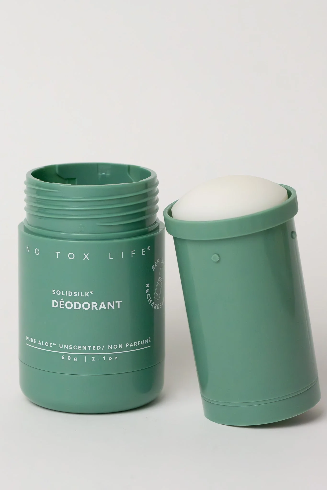 SOLIDSILK® Refillable Deodorant (Pure Aloe Fragrance-Free) – Extra Strength – No Tox Life®