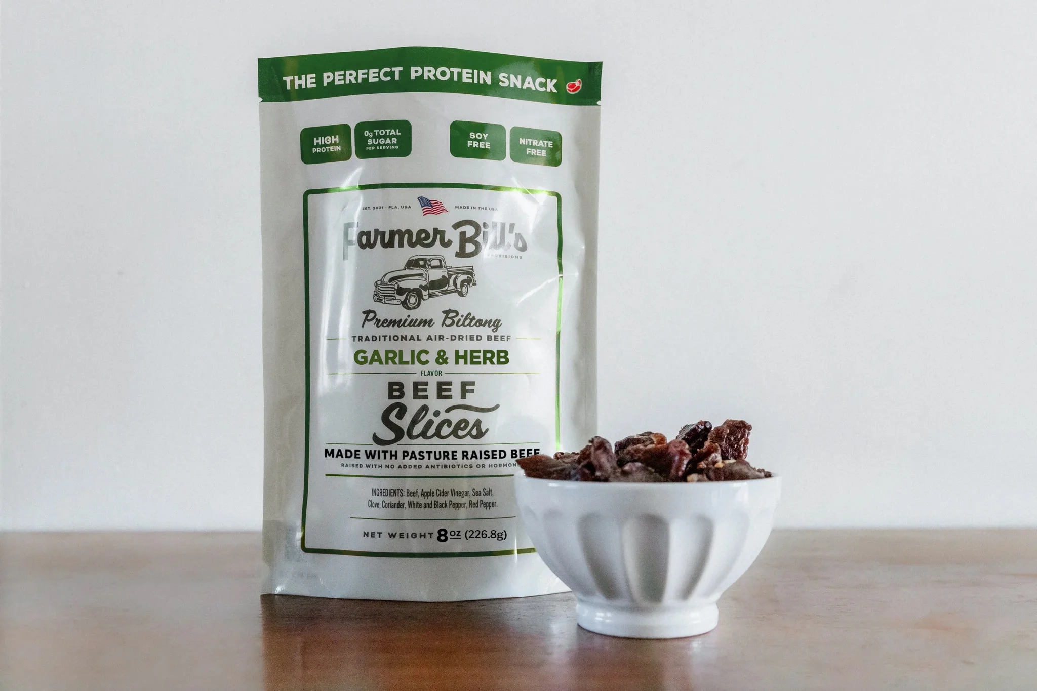 1/2 lb Sliced Garlic & Herb Beef Biltong