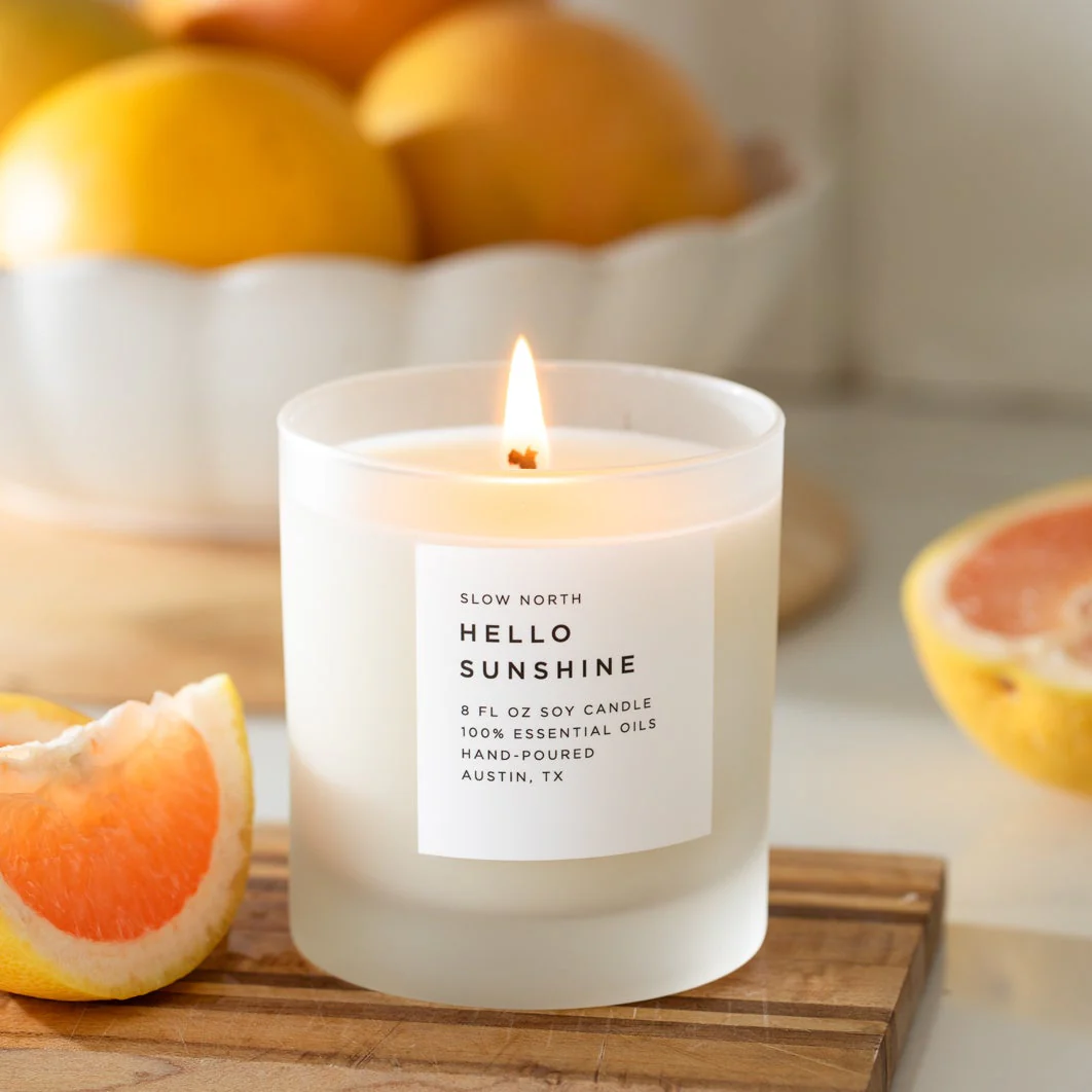 Hello Sunshine – Signature Candle (Grapefruit + Geranium + Lime)