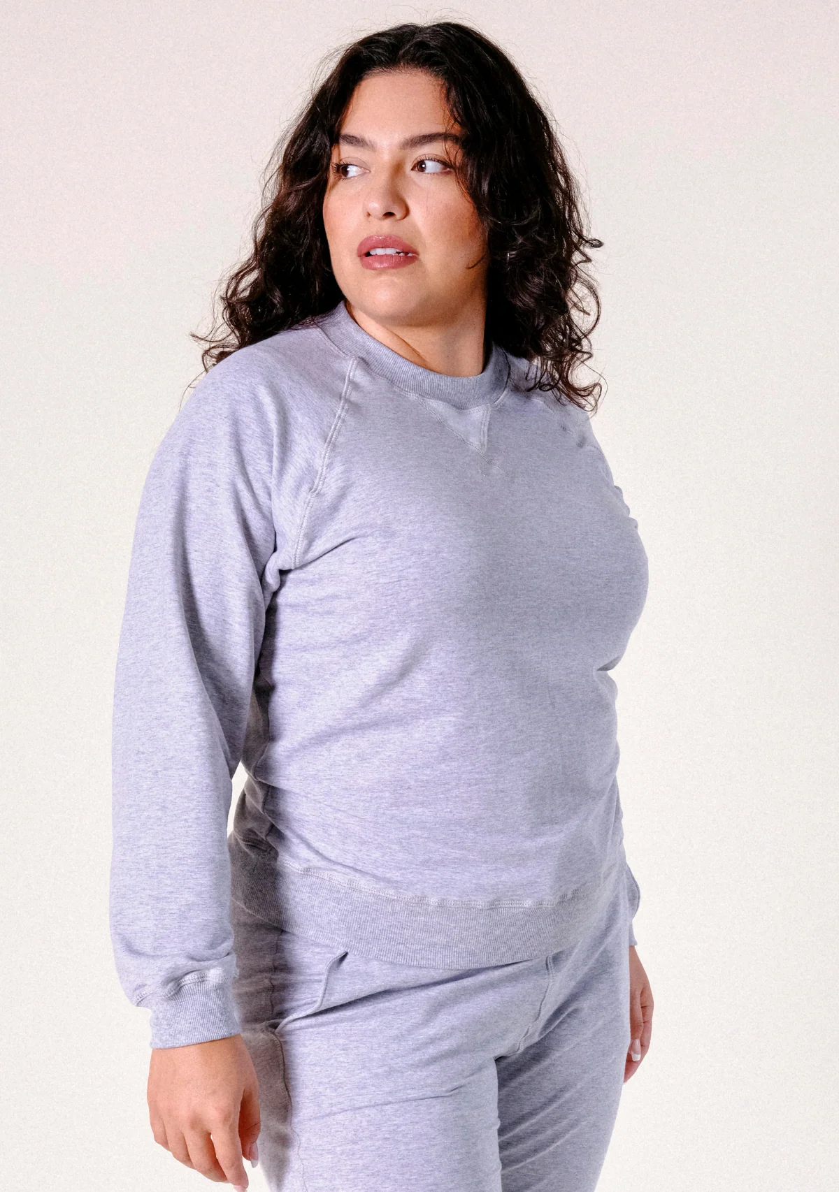 Agnes Raglan Organic Cotton + Tencel™ Sweatshirt – Heather Gray