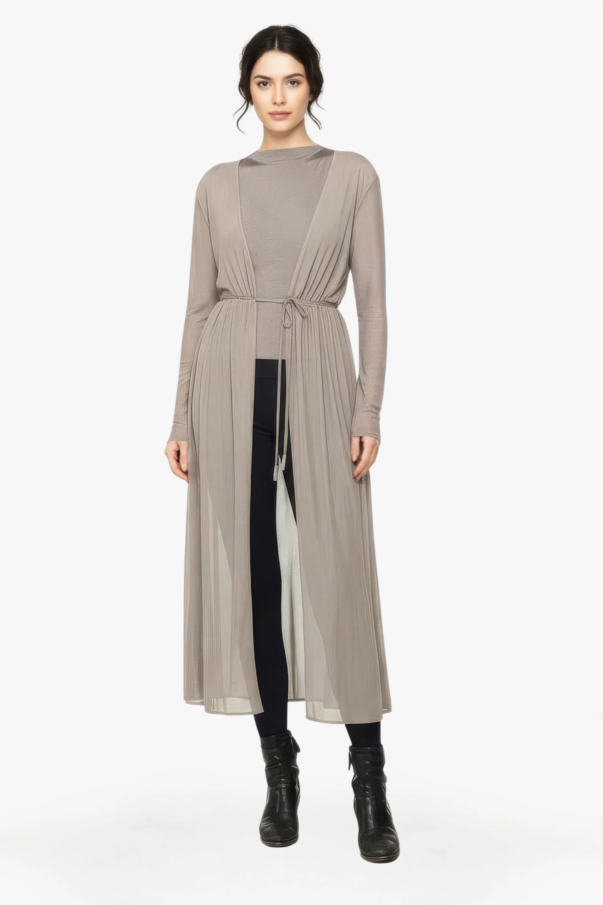 Silver Sheer Mesh Long Cover Up: EMF Shielding
