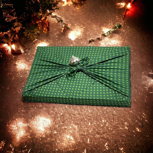 Extra Large Reusable Cloth Furoshiki Gift Wrap | Christmas Trees & Stars - Image 2
