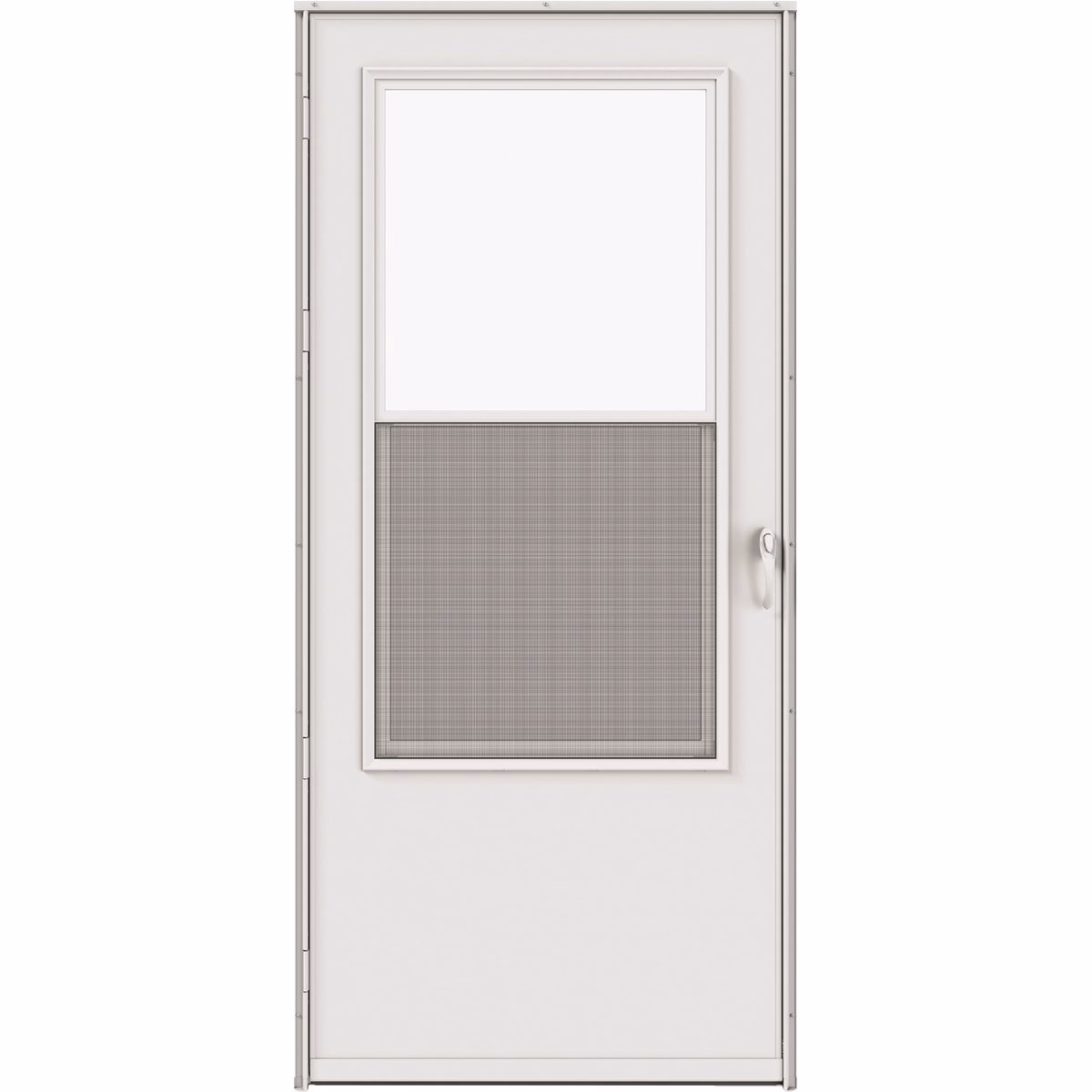 Larson 32 In. W x 80 In. H x 1 In. Thick White Self-Storing Vinyl Storm Door