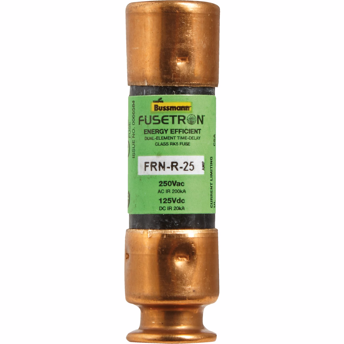 Bussmann 25A FRN-R Cartridge Heavy-Duty Time Delay Cartridge Fuse