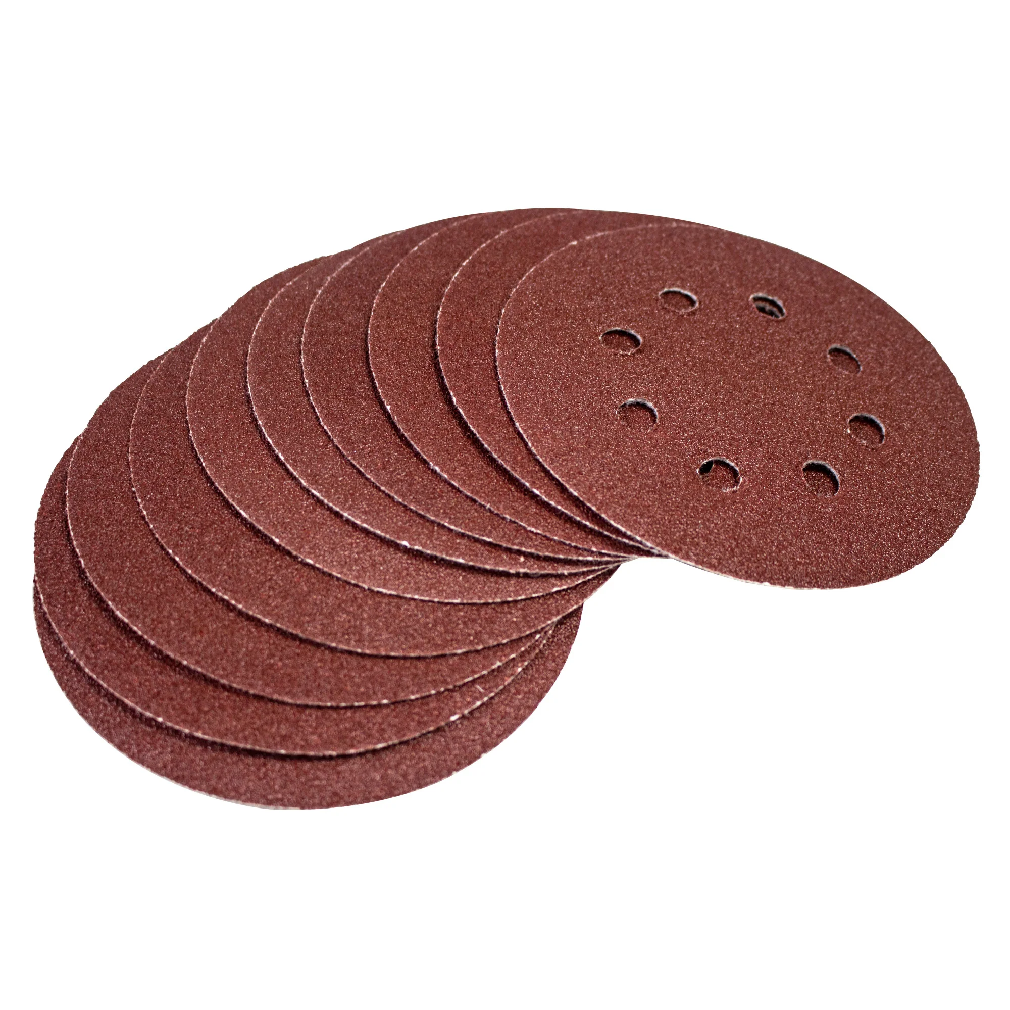10 X P60 Grit Circular Sanding Sheets (125mm Diameter)