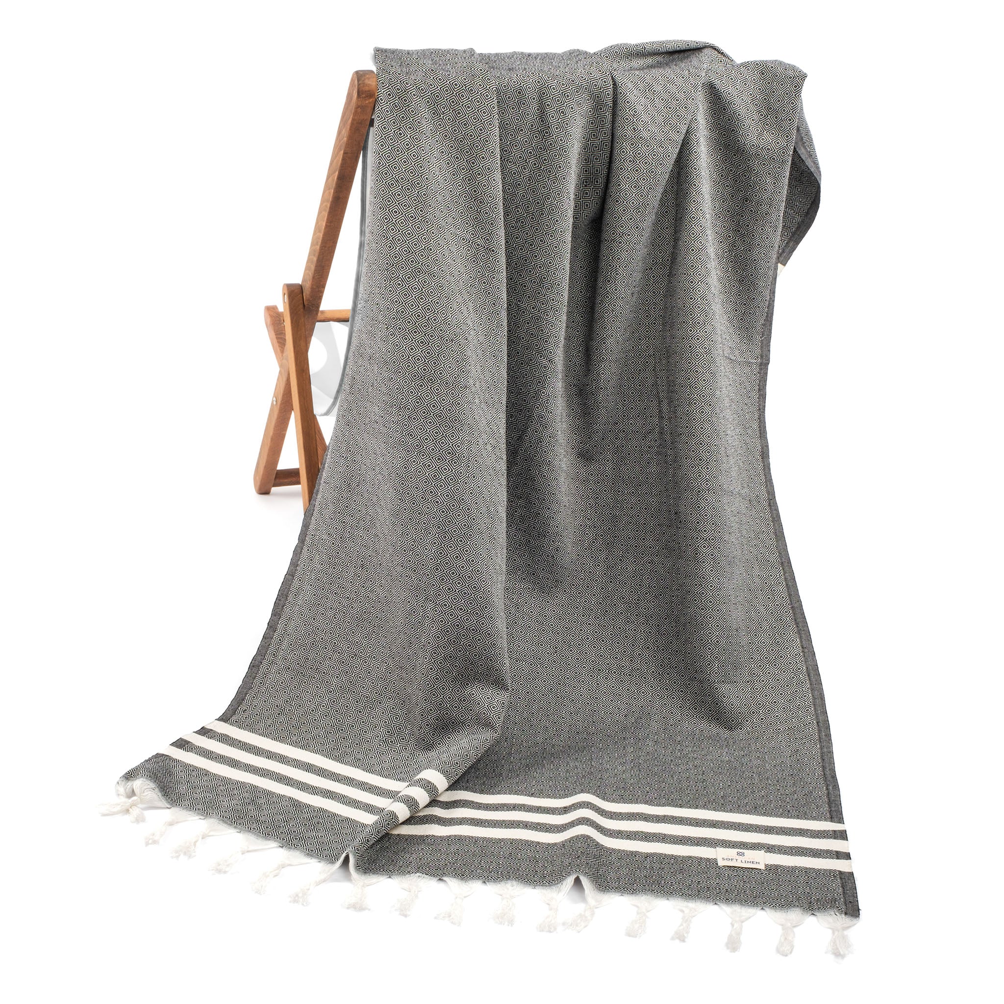 American Soft Linen, 100% Bamboo Turkish Peshtemal Beach Pool Towels, 40″ x 70″ Peshtemal Towels
