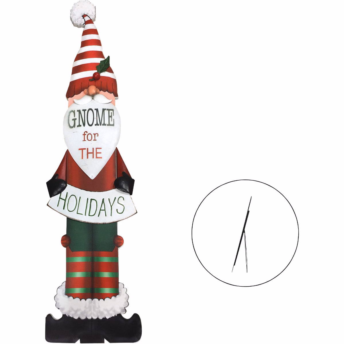 Alpine 2 In. W. x 47 In. H. x 11 In. L. Gnome for the Holidays Porch Greeter Sign with Easel