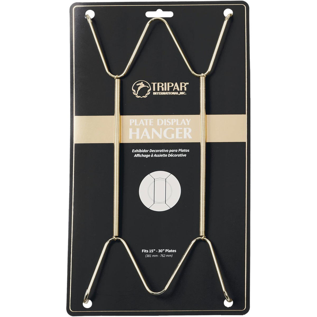Tripar 15 In. to 30 In. Brass Wire Plate Hanger, 5 Lb. Weight Capacity