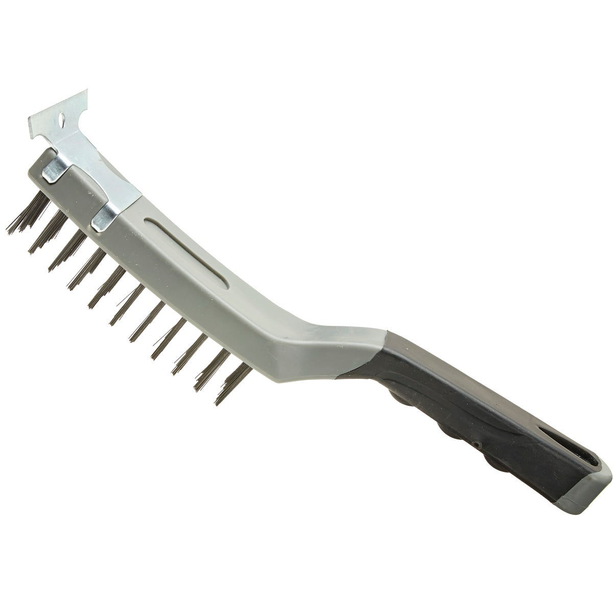 Best Look 1.2 In. x .013 In. Soft Grip Carbon Steel Wire Brush with Scraper