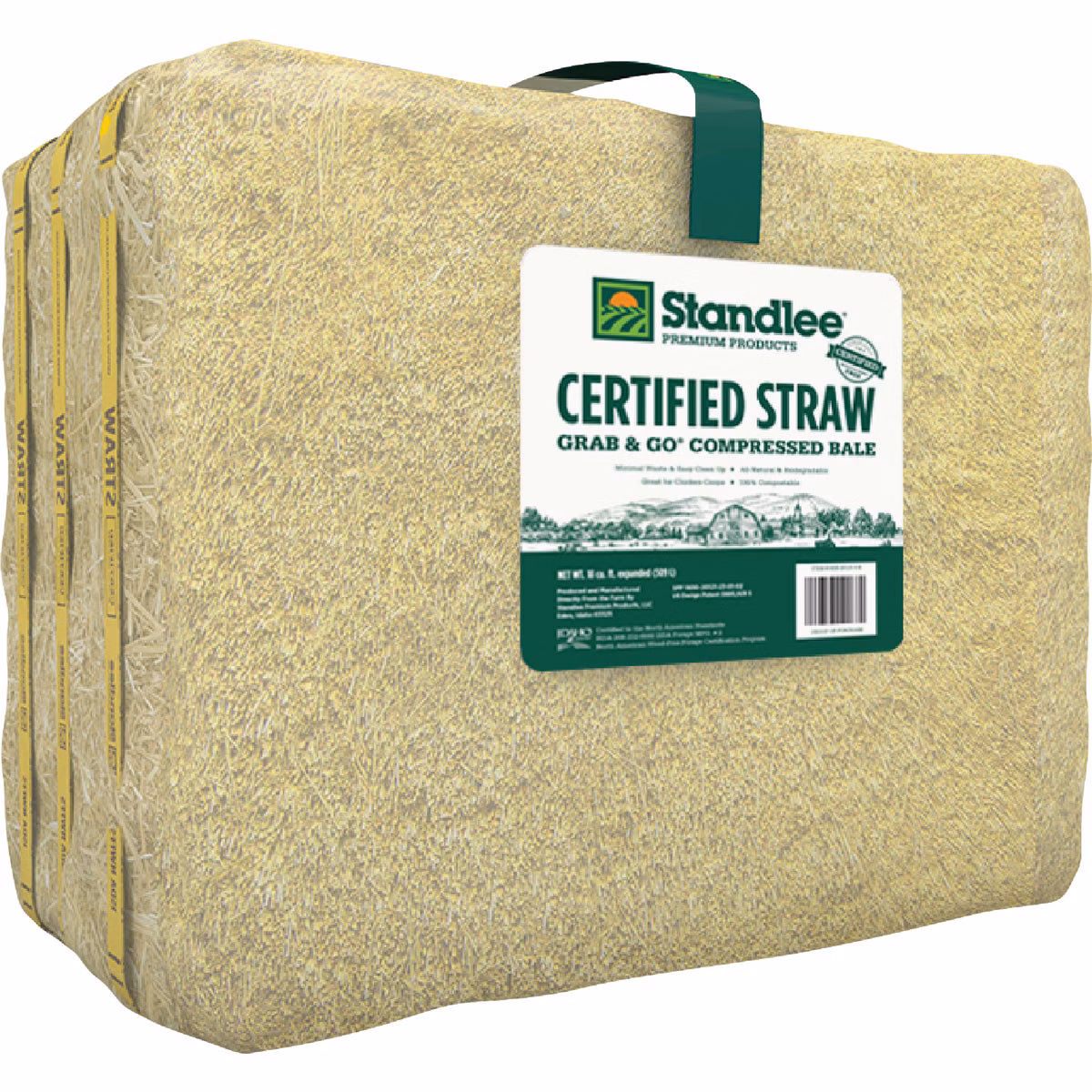 Standlee Premium Western Forage 18 Cu. Ft. Certified Straw Grab & Go Compressed Bale