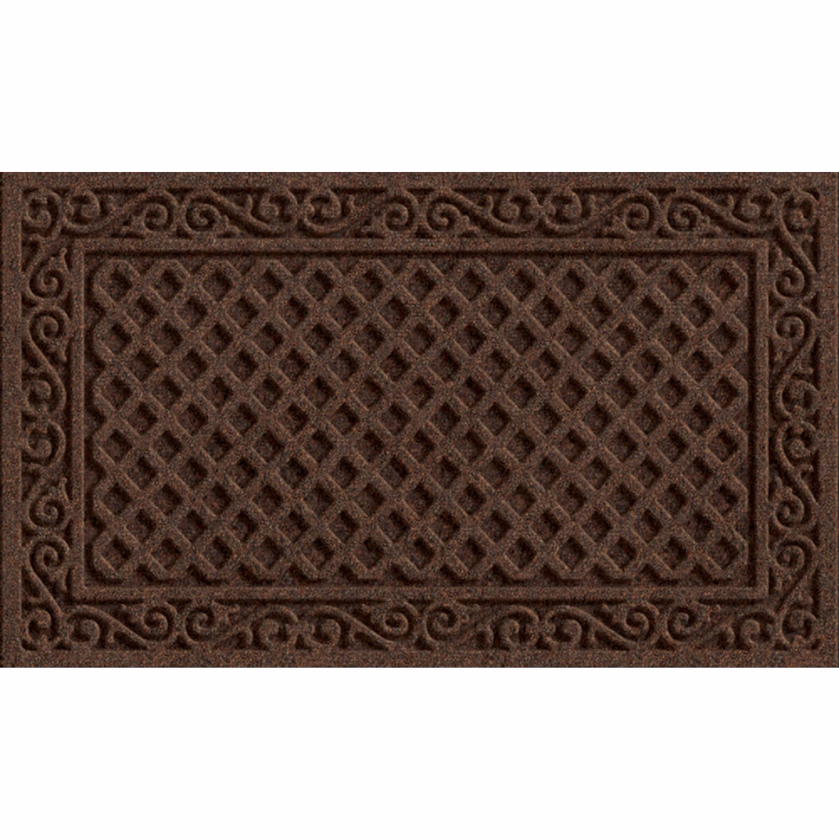 Apache Textures Walnut 18 In. x 30 In. Carpet/Recycled Rubber Door Mat