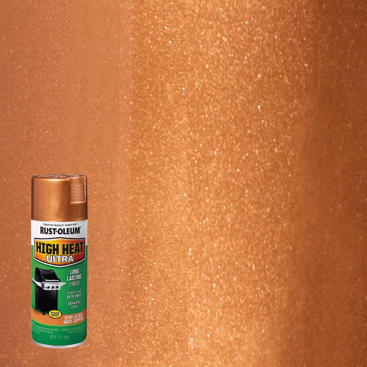 Rust-Oleum Semi-Gloss Aged Copper 12 Oz. High Heat Spray Paint