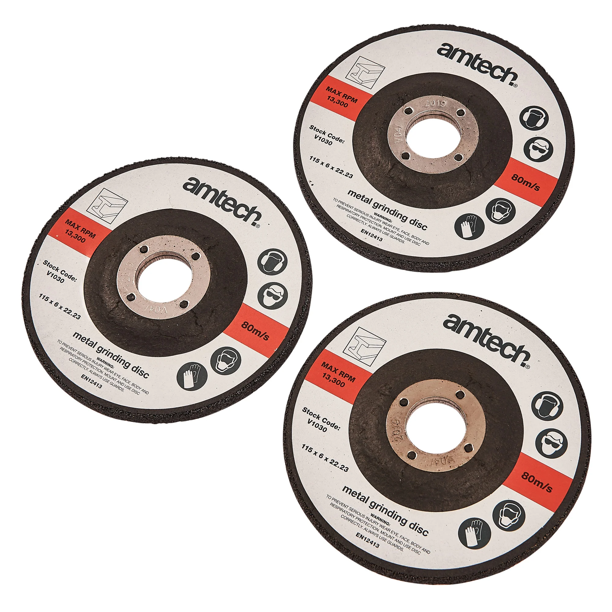 3 Piece 115mm (4.5″) Type 27 Metal Grinding Disc Set
