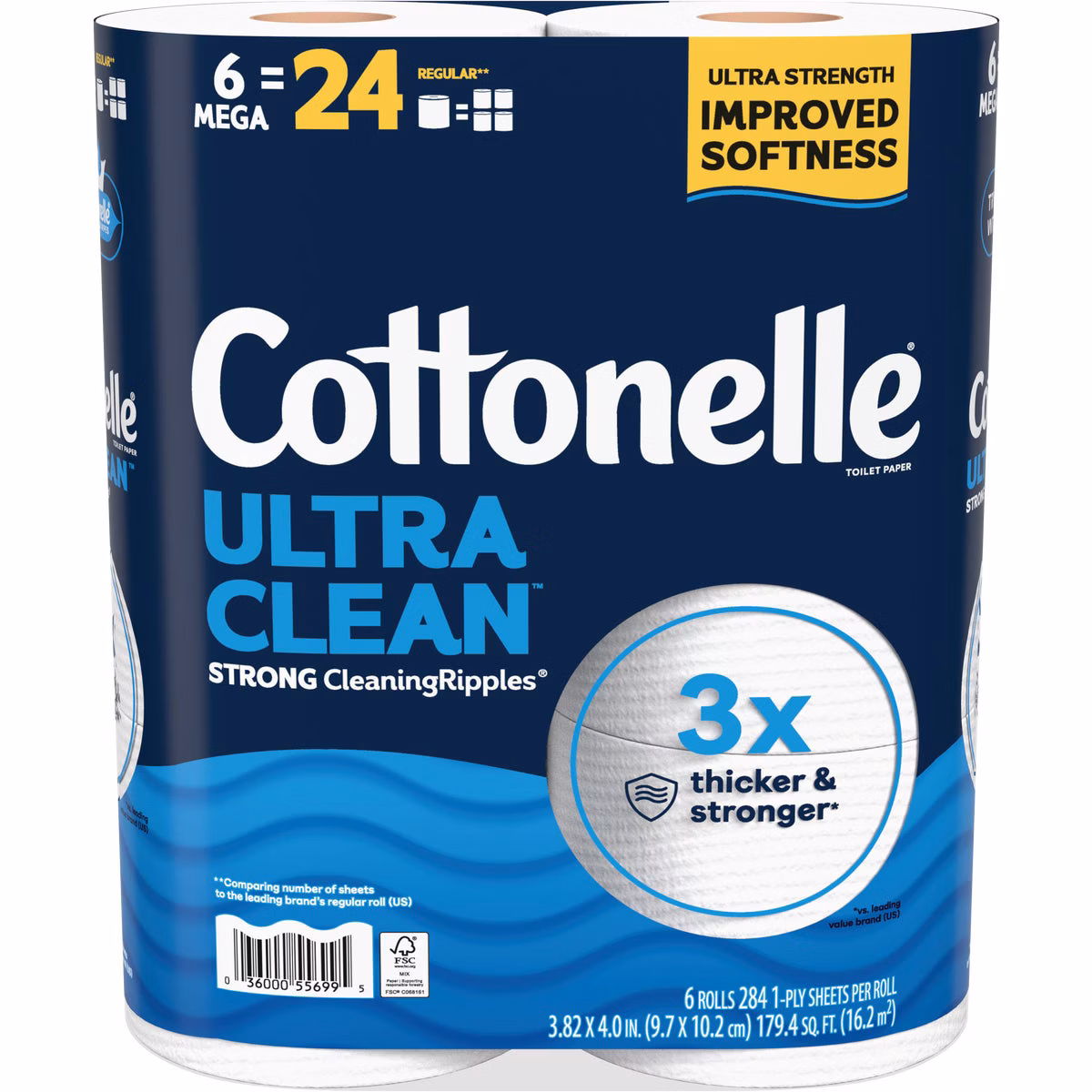 Cottonelle Ultra Clean Strong Toilet Paper (6-Mega Rolls)