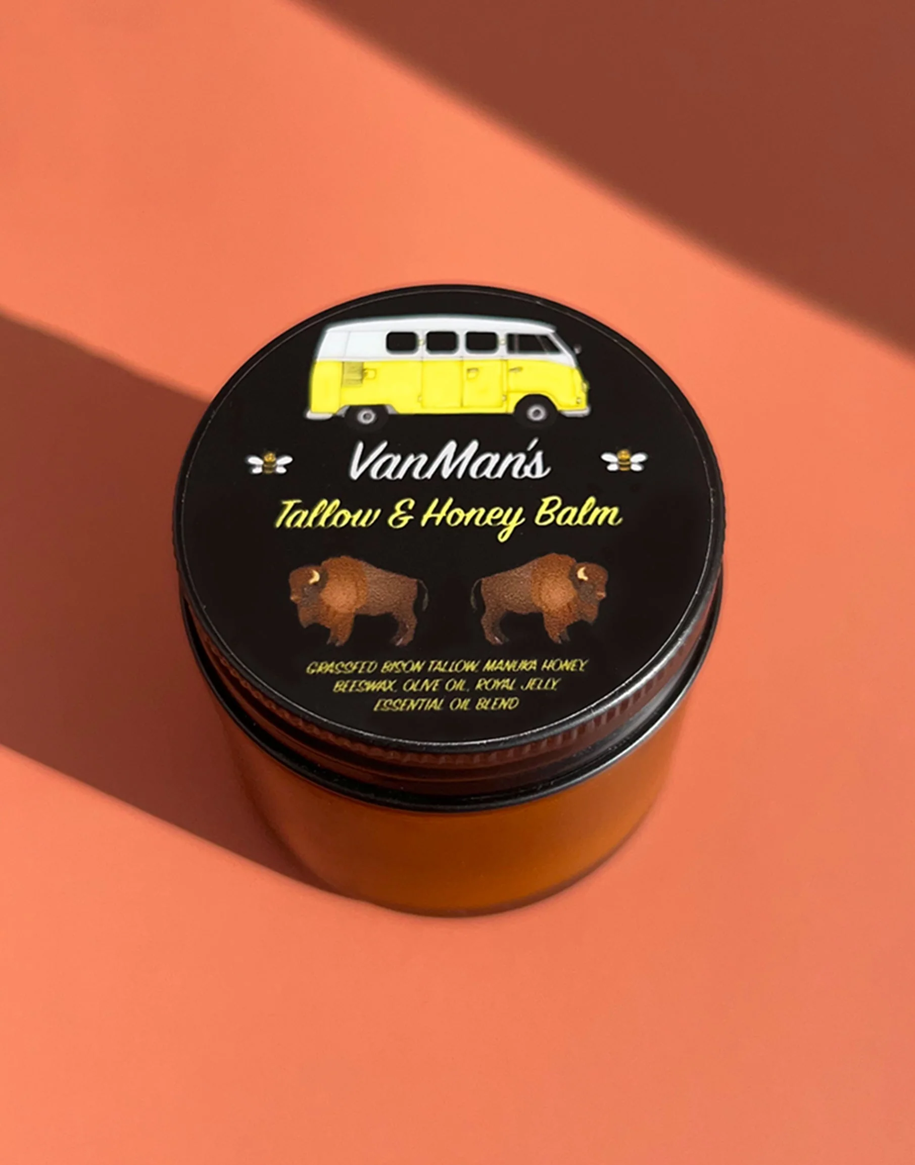 VanMan’s Bison Tallow & Honey Balm – 2 oz *No Essential Oils*
