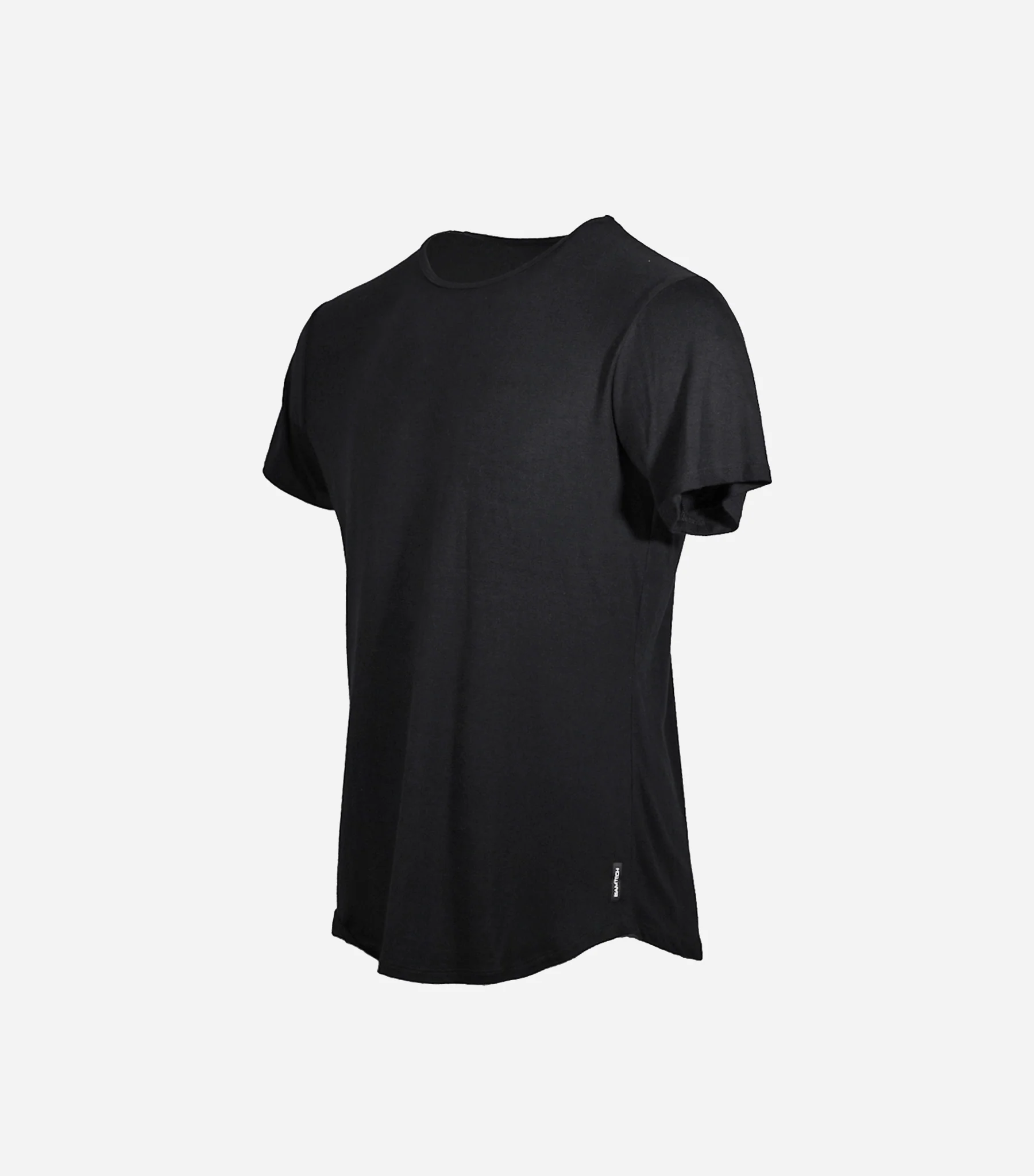 Bamboo Swift Curve-Hem Tee – Black