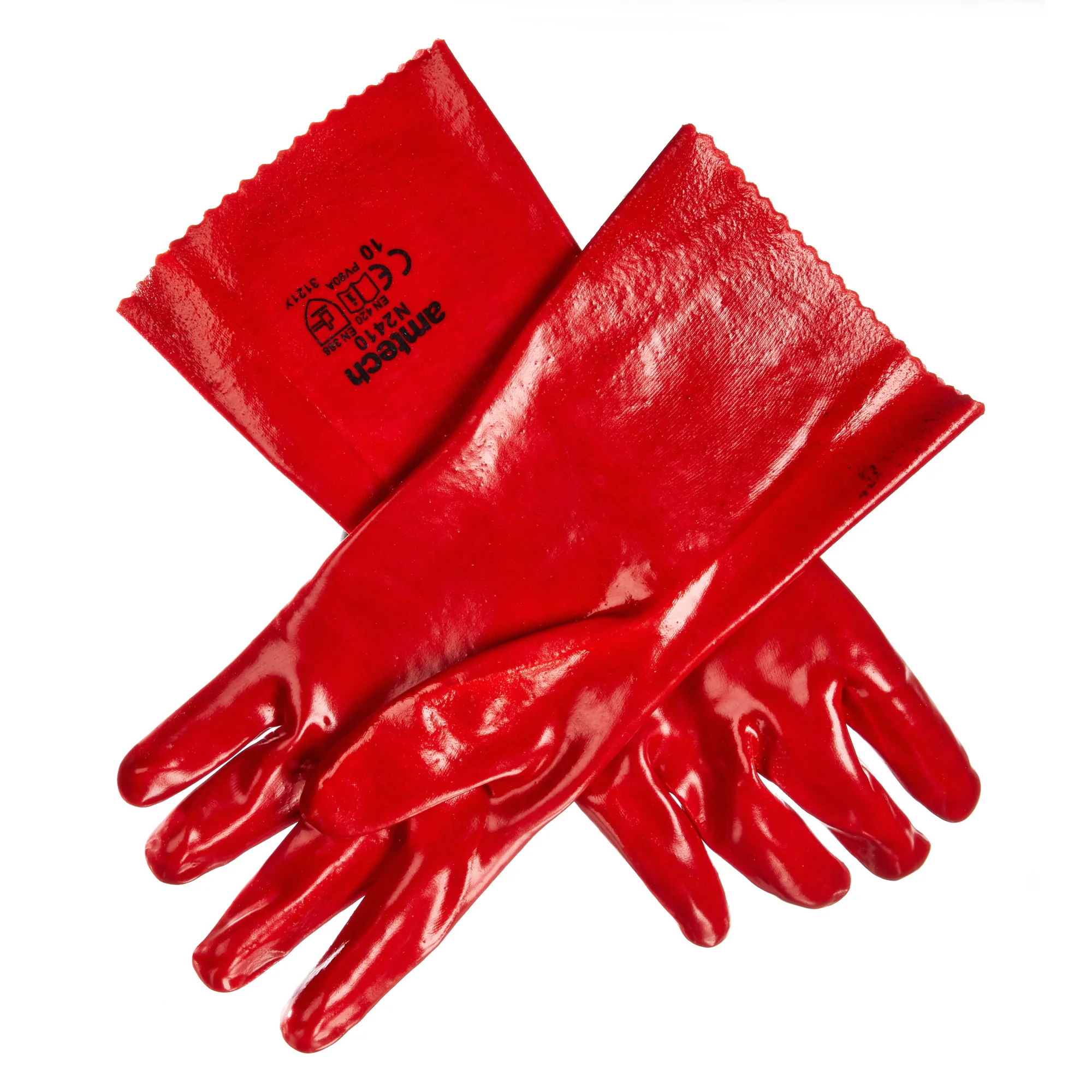 Xl (Size 10) Pvc Gauntlet Gloves