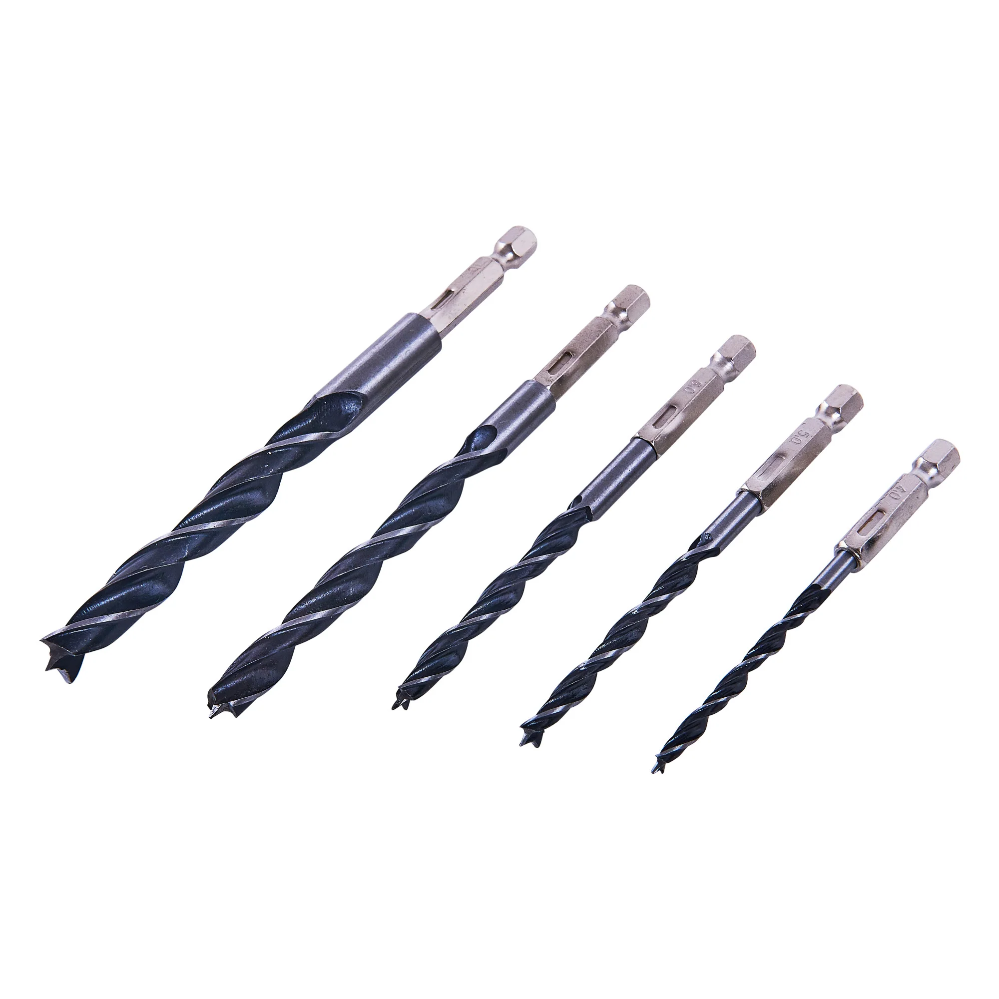 5 Piece Hex Shank Wood Drill Bit Set