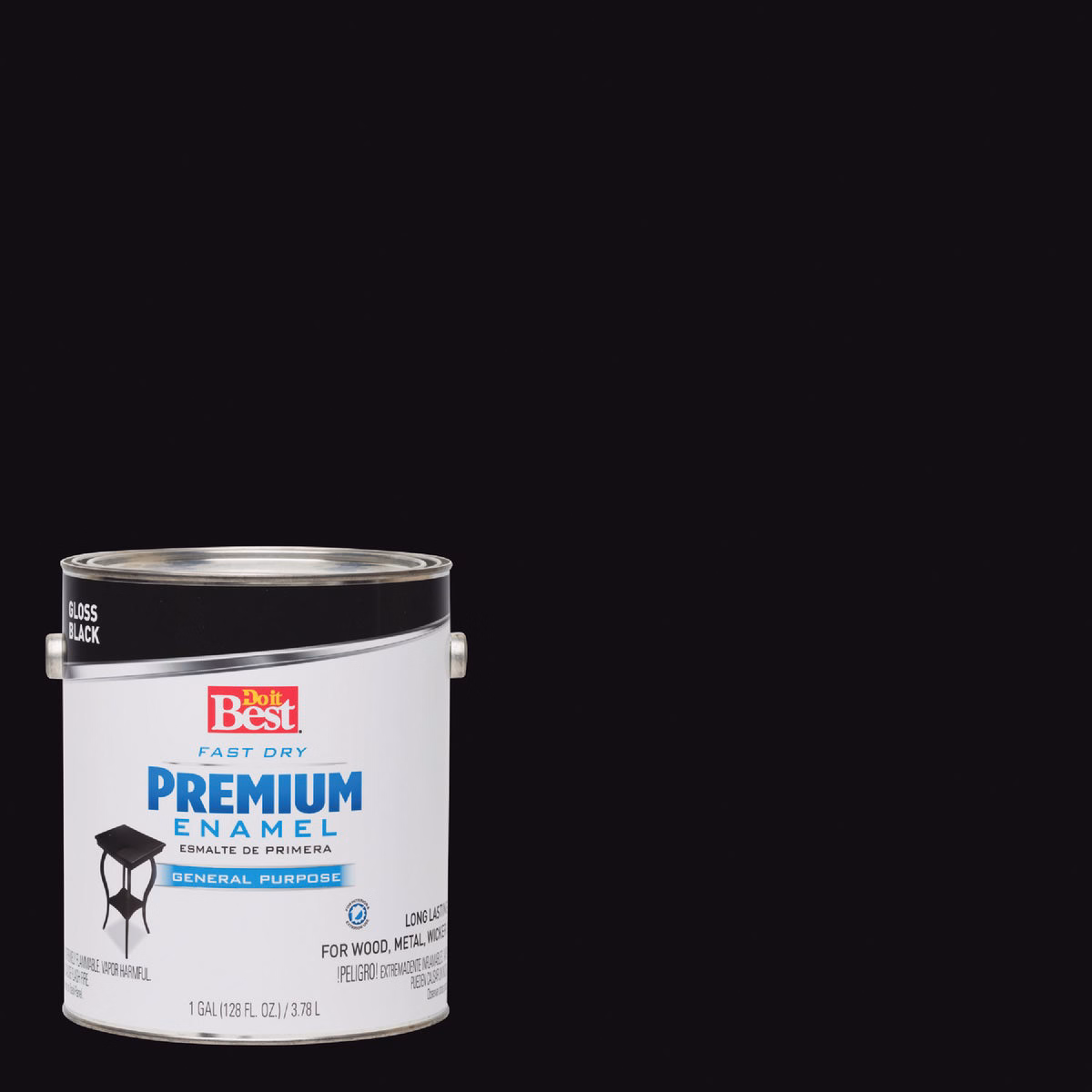 Do it Best Fast Dry Acrylic Latex Gloss Premium Enamel, Black, 1 Gal.