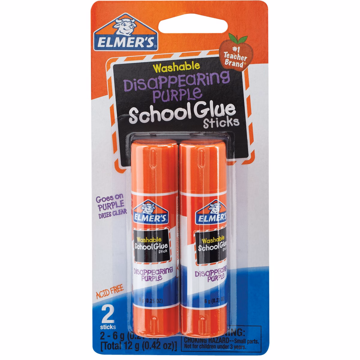 Elmer's 0.21 Oz. Clear Drying Washable School Glue Stick (2-Pack)