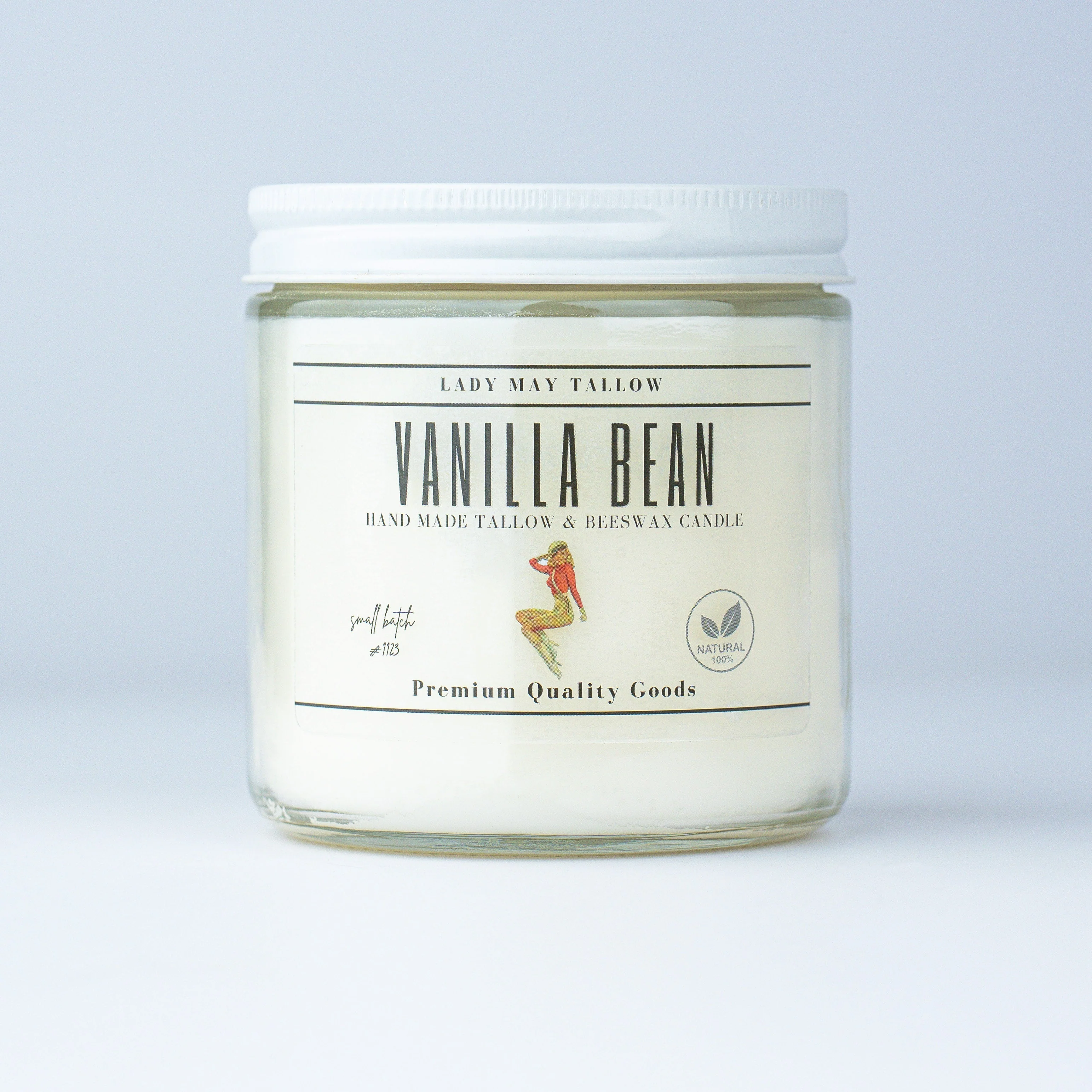 Vanilla Bean Tallow & Beeswax Candle | All-Natural, Non-Toxic, Clean-Burning