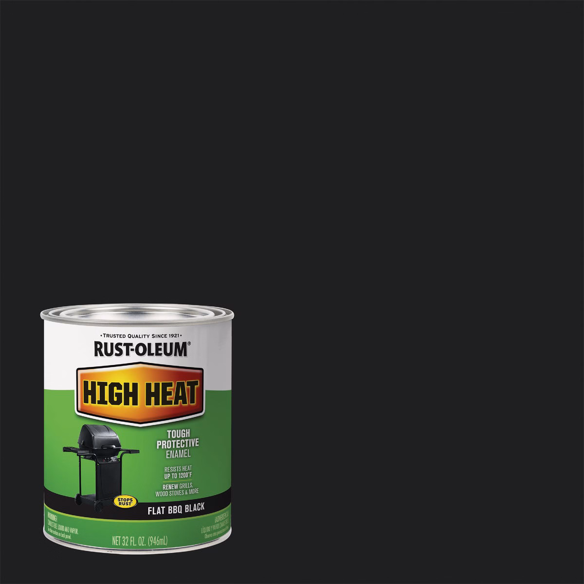 Rust-Oleum Flat High Heat Enamel, BBQ Black, 1 Qt.
