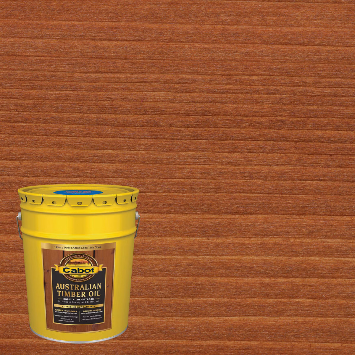 Cabot Australian Timber Oil Water Reducible Translucent Exterior Oil Finish, Jarrah Brown, 5 Gal.