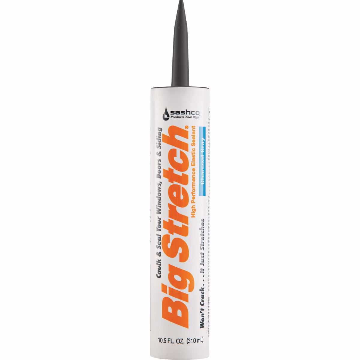 Sashco Big Stretch 10.5 Oz. Acrylic Elastomeric Caulk, Charcoal Gray