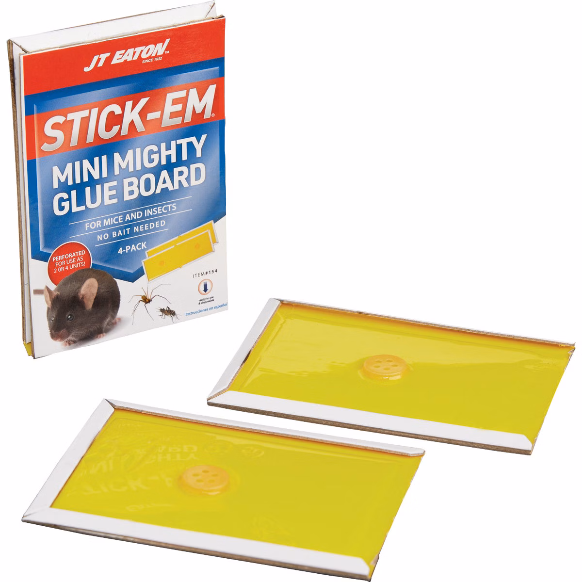 JT Eaton Stick-Em Mini Mighty Glue Board Mouse & Insect Trap (4-Pack)