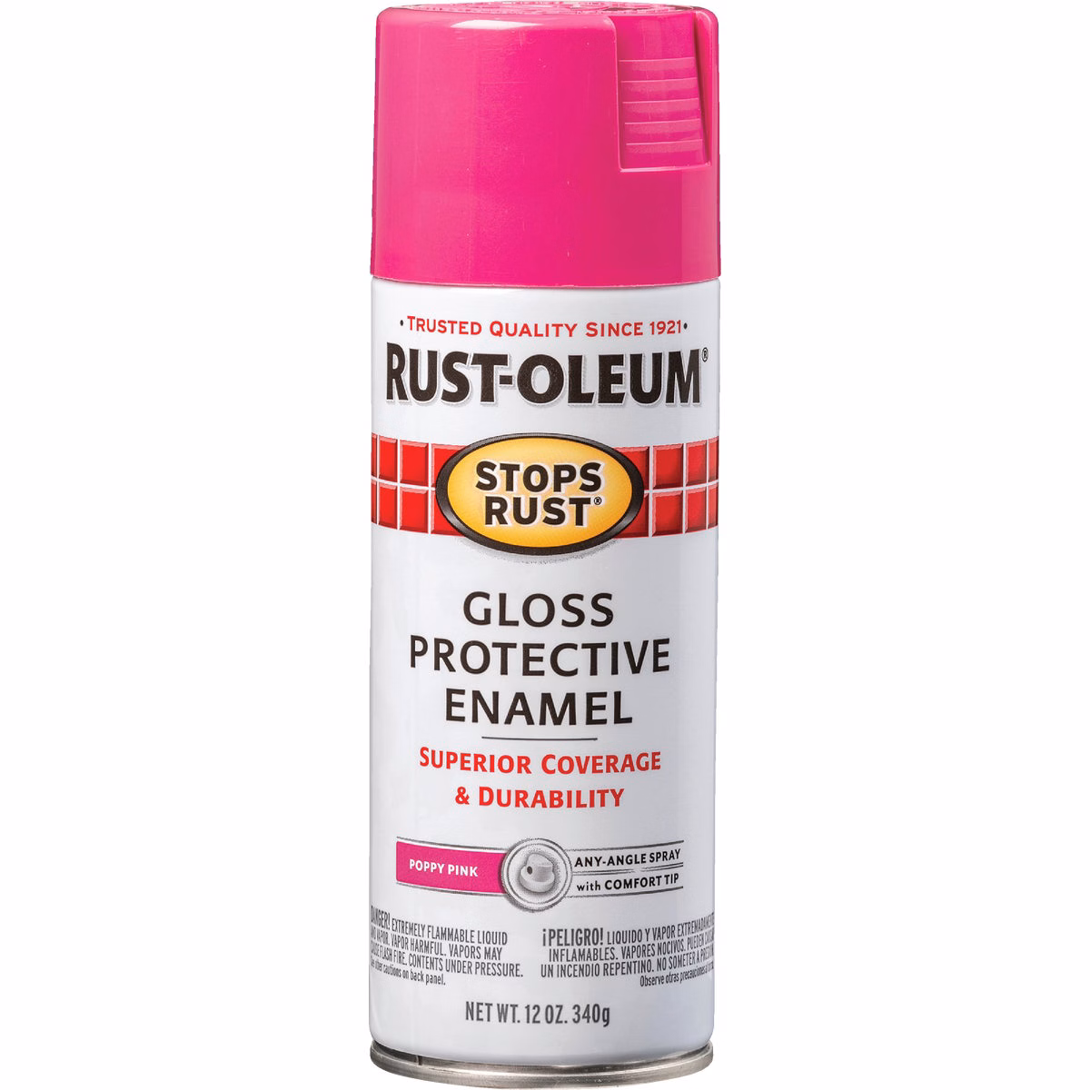 Rust-Oleum Stops Rust 12 Oz. Gloss Poppy Pink Spray Paint Protective Enamel