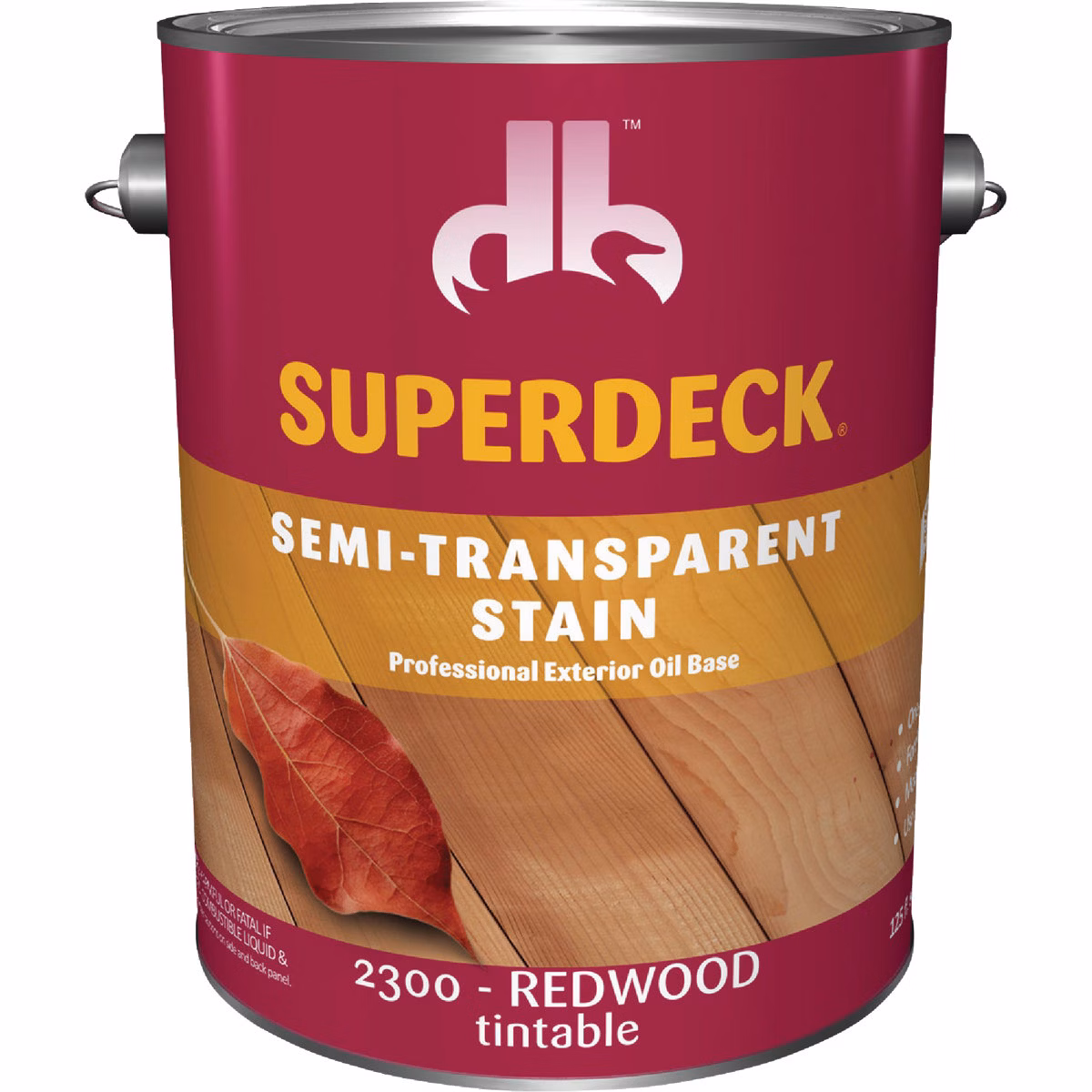 Duckback SUPERDECK Semi-Transparent Exterior Stain, Redwood, 1 Gal.
