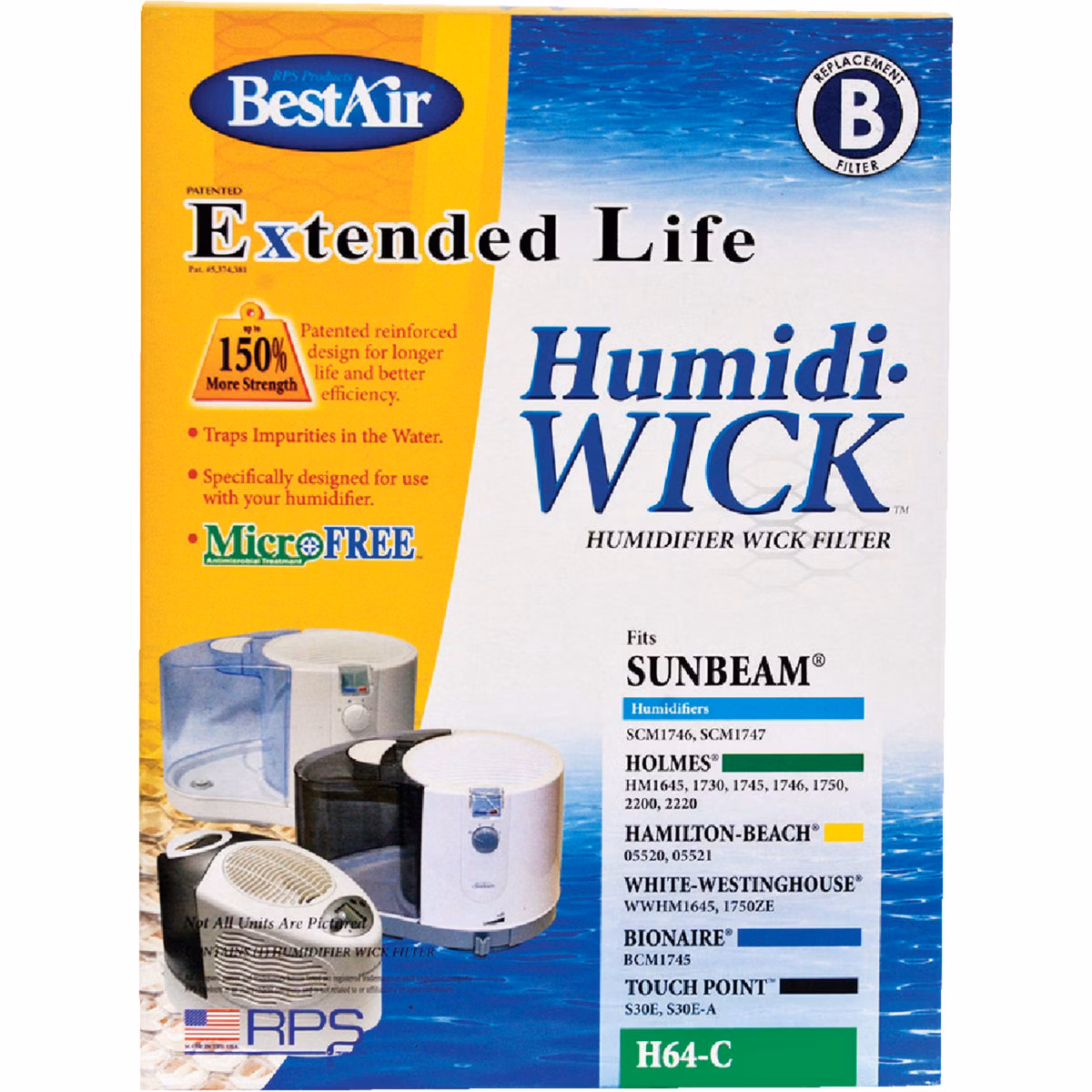 BestAir Extended Life Humidi-Wick H64 Humidifier Wick Filter