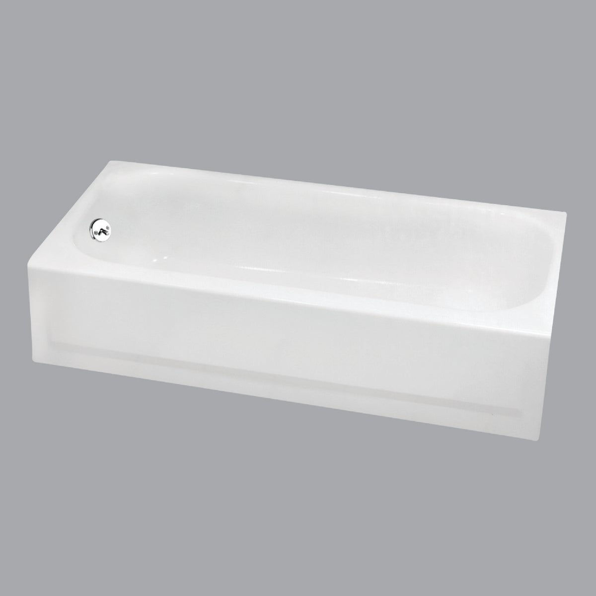 Bootz Aloha 60 In. L x 30 In. W x 14-1/4 In. D Porcelain Enamel Alcove Left Drain Bathtub in White