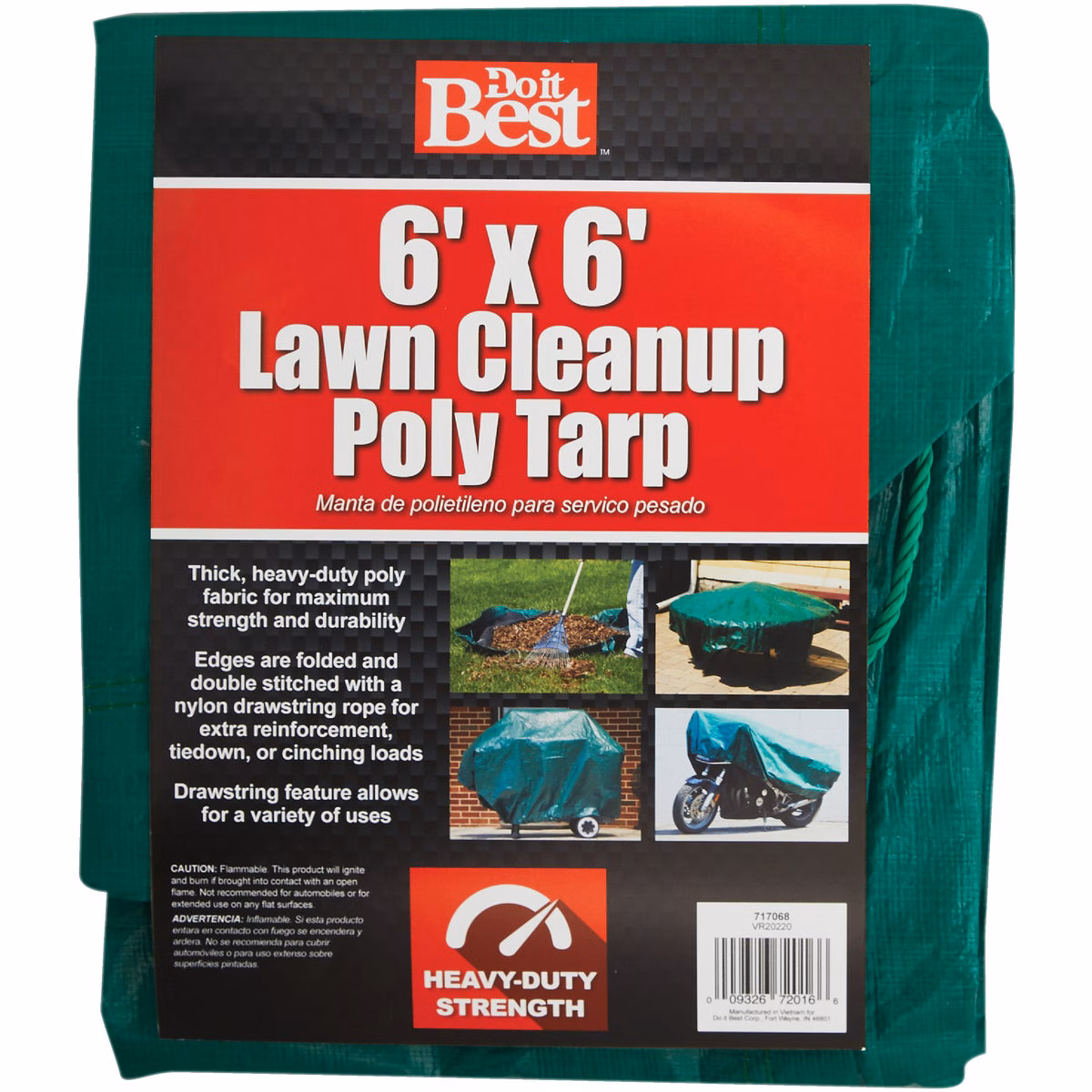 Do it Best 6 Ft. x 6 Ft. Poly Fabric Green Lawn Cleanup Tarp