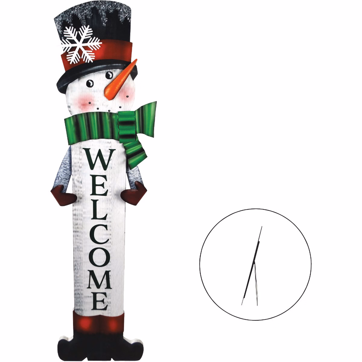 Alpine 2 In. W. x 47 In. H. x 11 In. L. Tall Snowman Christmas Porch Greeter Sign with Easel-