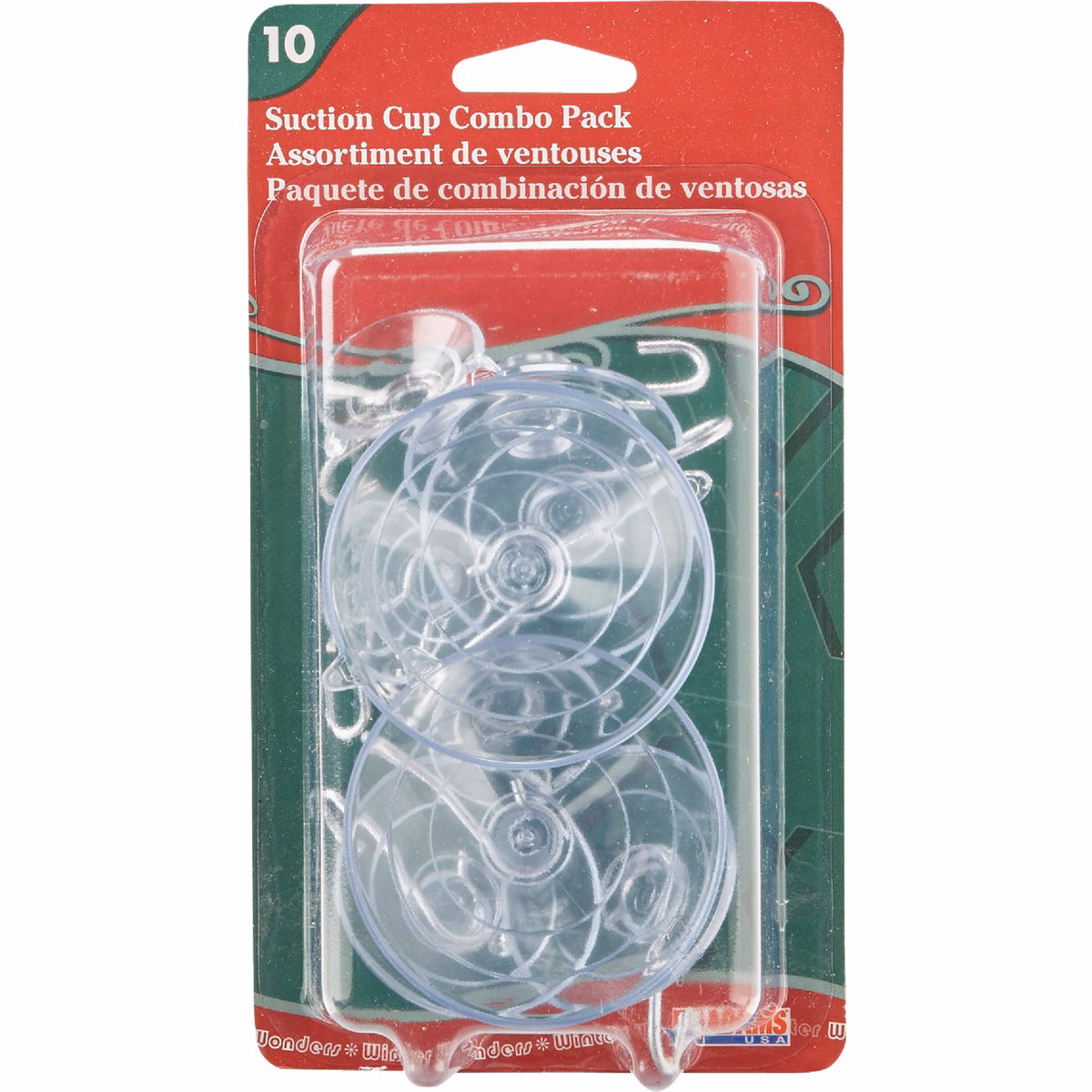 Adams 2 Large, 4 Medium, 4 Small Suction Cup with Metal Hook Combo Pack (10-Pack)