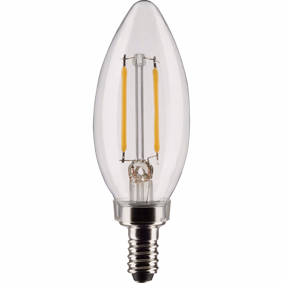 Satco 25W Equivalent Warm White B11 Candelabra Traditional LED Decorative Light Bulb (2-Pack)