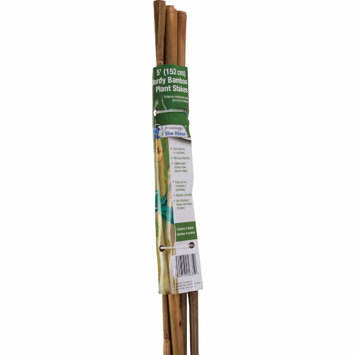 Gardener's Blue Ribbon 5 Ft. Natural Bamboo Heavy-Duty Plant Stake (6-Pack)