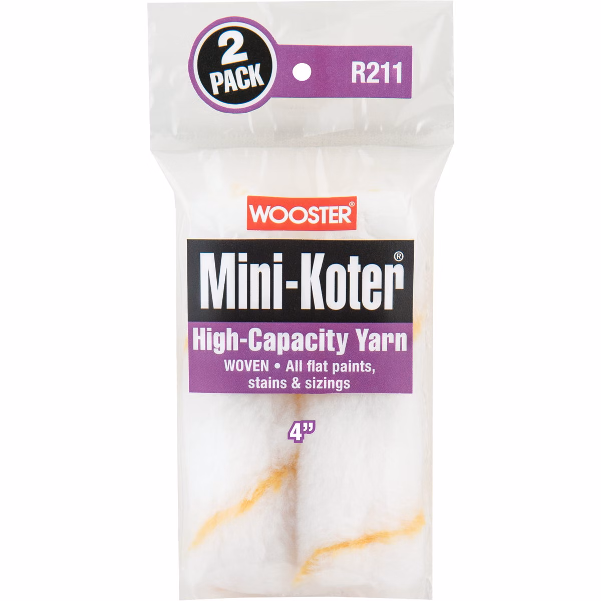 Wooster Mini-Koter 4 In. Poly Yarn Woven Roller Cover (2-Pack)