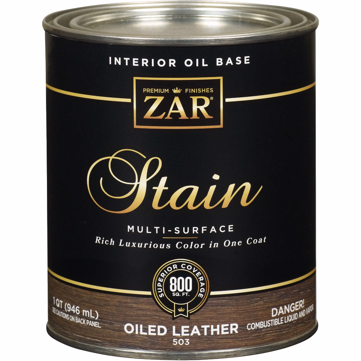 Zar 1 Qt. Oiled Leather Oil-Based Multi-Surface Interior Stain