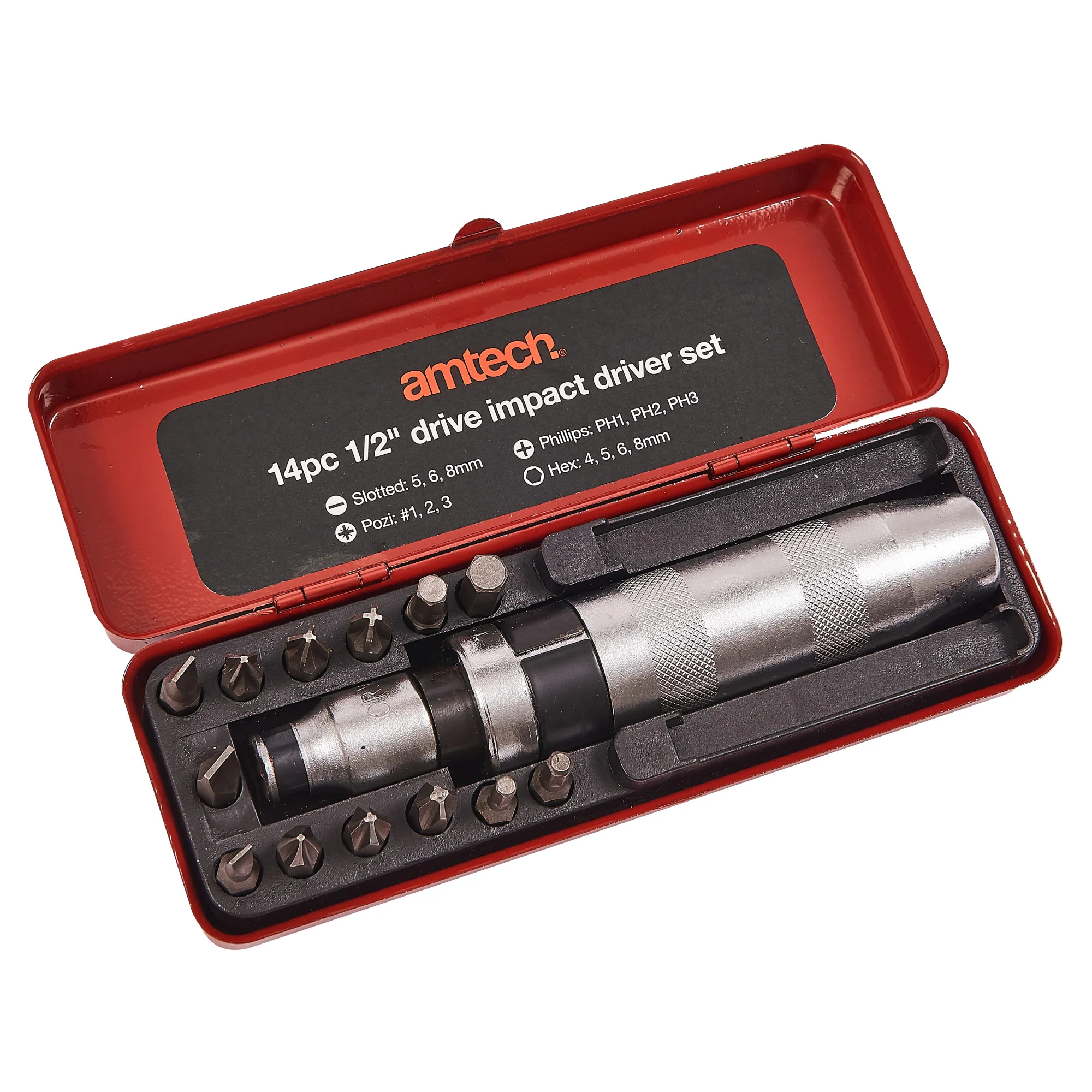 14 Piece 13mm (1/2″) Drive Impact Driver Set
