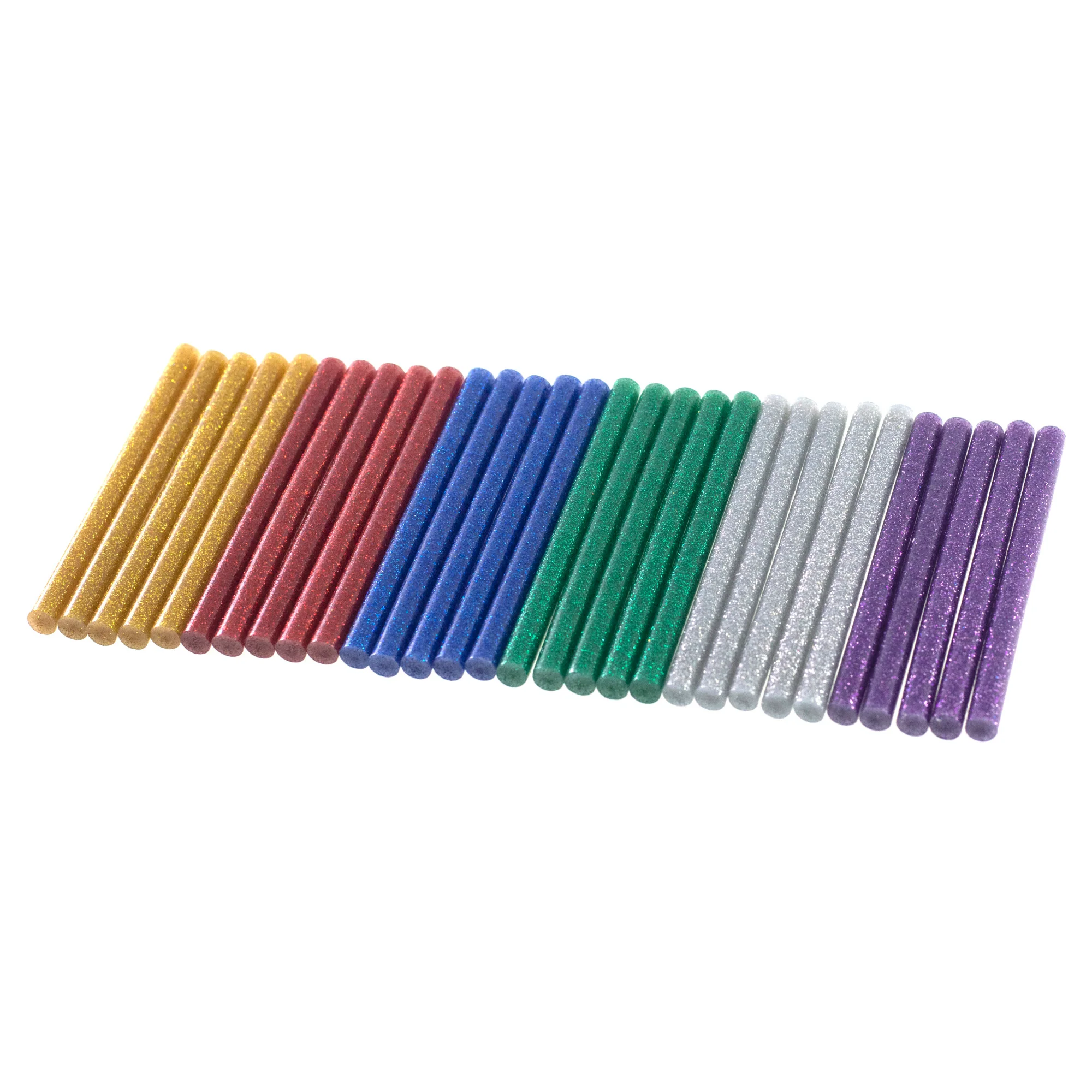 7mm X 100mm Colourful Glitter Hot Melt Glue Gun Sticks (30 Pack)