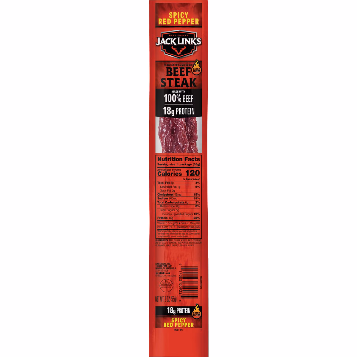 Jack Link's 2 Oz. Spicy Red Pepper Beef Steak Jerky